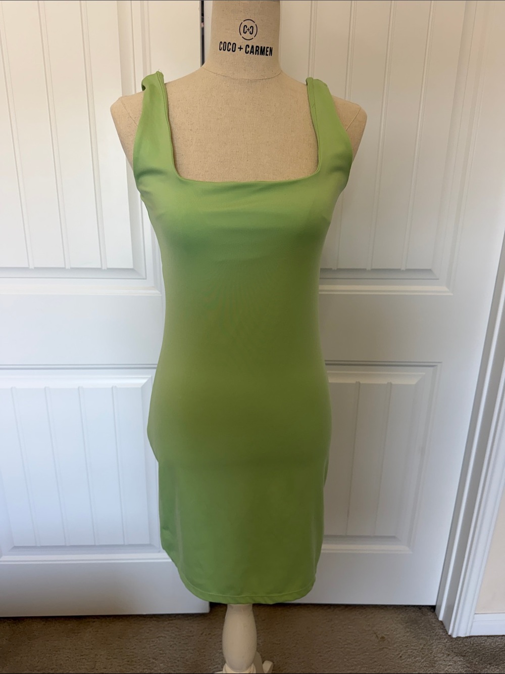 Cotton On Lime Green Square Neck Mini Dress
